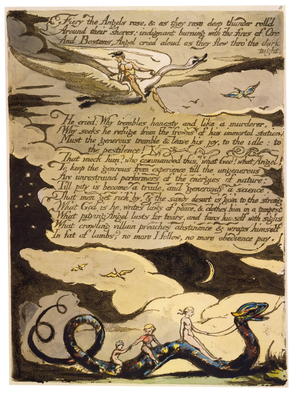 Ameryka a Proroctwo kopiuje tabliczkę 13 autorstwa William Blake
