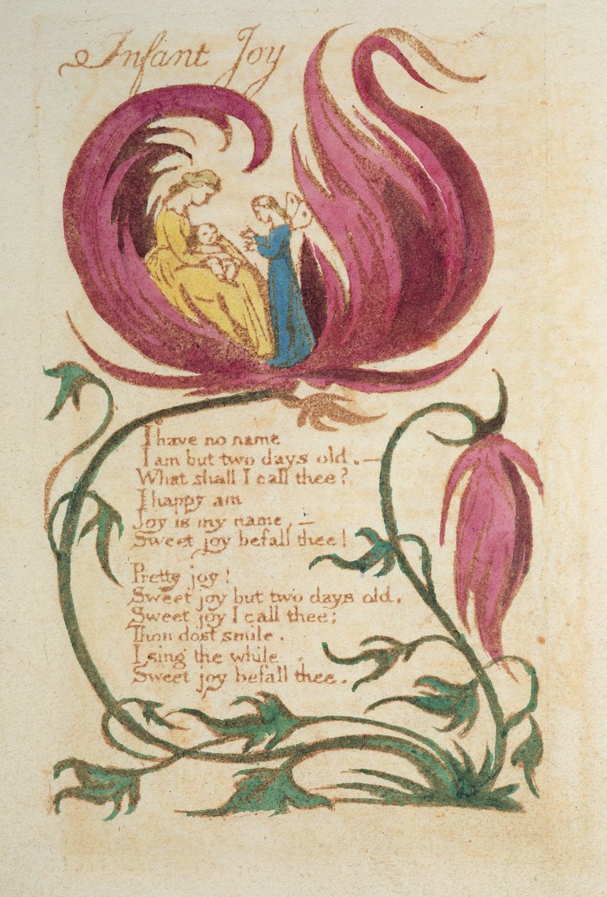 Radość niemowlęcia, z Pieśni niewinności, opublikowanej w 1789 r. autorstwa William Blake