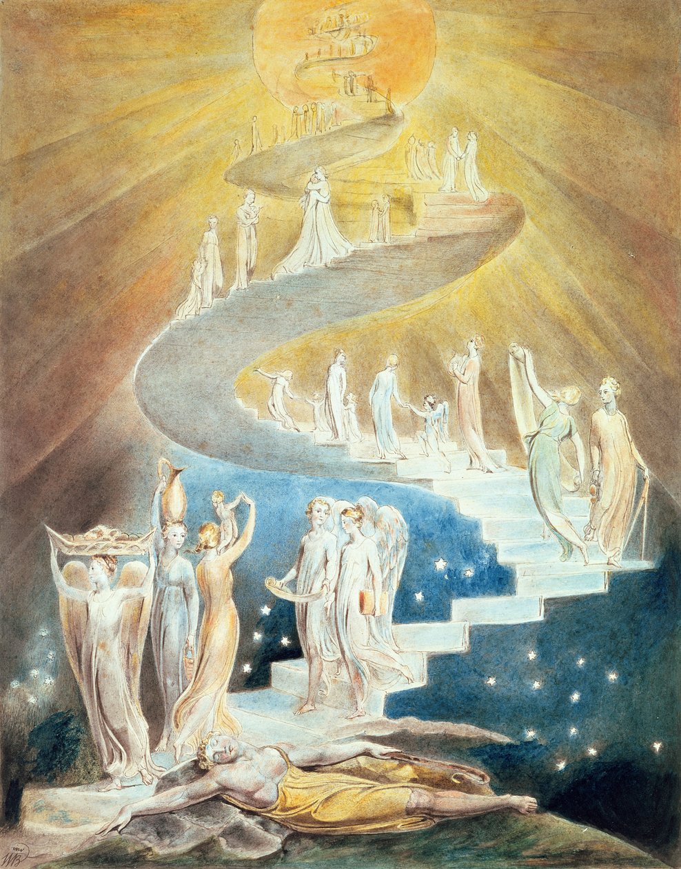 drabina Jakuba autorstwa William Blake