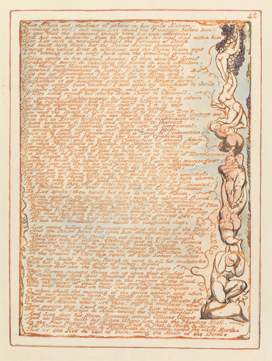 Jerozolima, Tablica 42, W ten sposób Albion siedział.... autorstwa William Blake