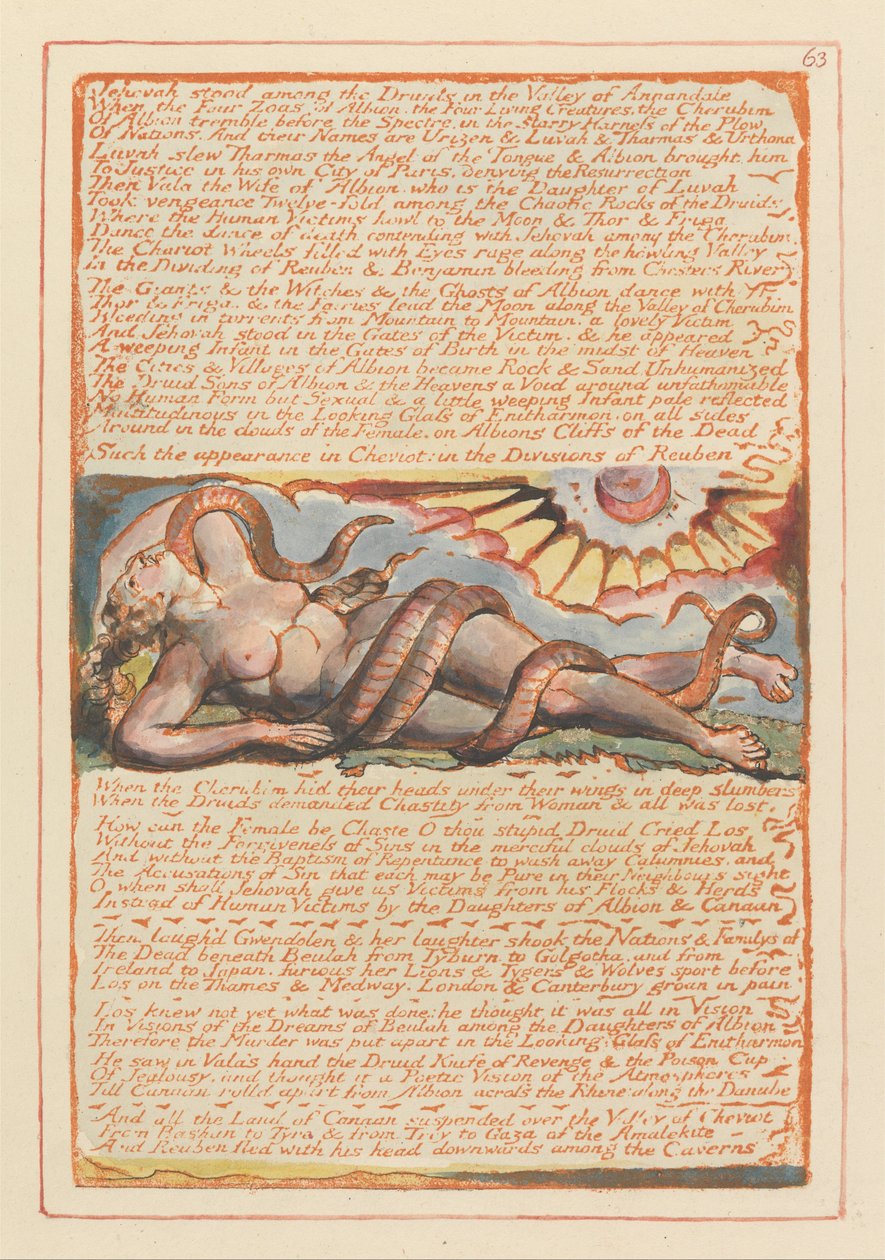Jerozolima, ilustracja 63, Jehowa stał wśród druidów.... autorstwa William Blake