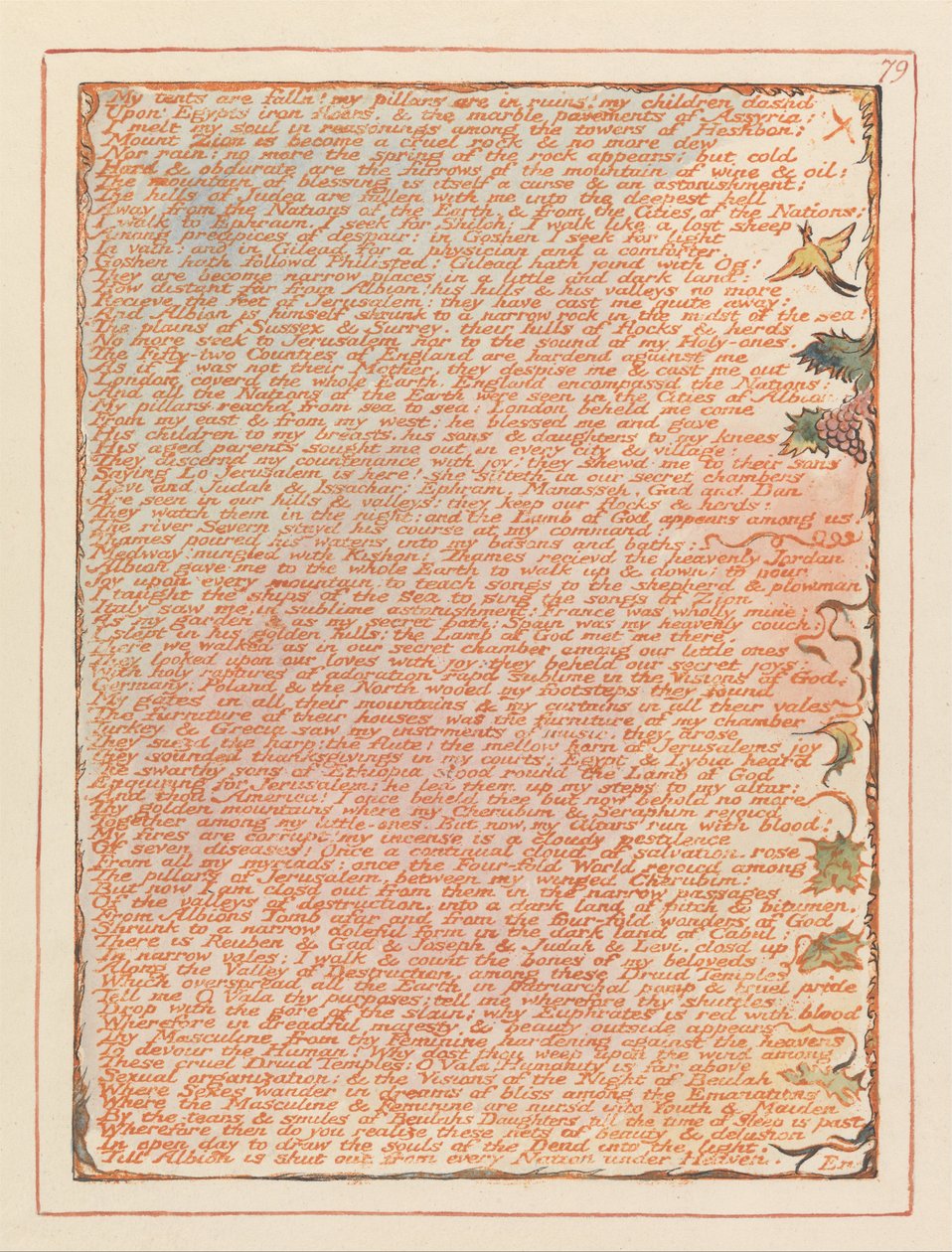 Jerozolima, tablica 79, Moje namioty upadły... autorstwa William Blake