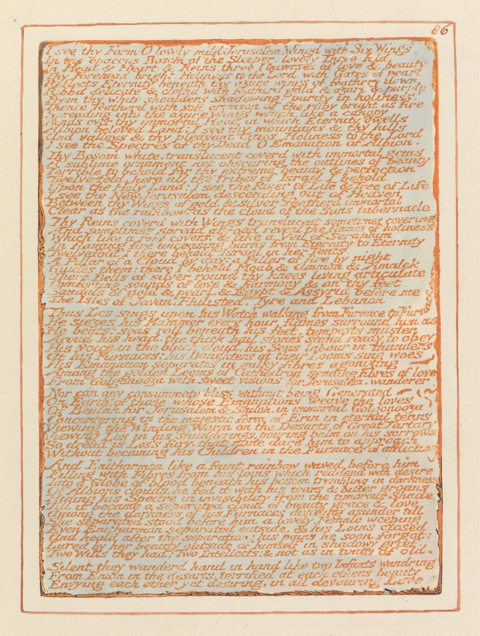 Jerozolima, Tablica 86, autorstwa William Blake