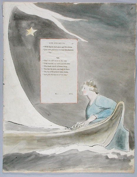 Oda do muzyki, projekt 101 do The Poems of Thomas Gray, 1797-98 (wc z piórem i atramentem na papierze) autorstwa William Blake