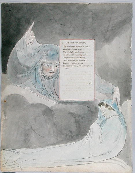 Oda do przeciwności, wzór 40 z Poematów Thomasa Graya, 1797-98 (toaleta z piórem i czarnym tuszem na papierze) autorstwa William Blake