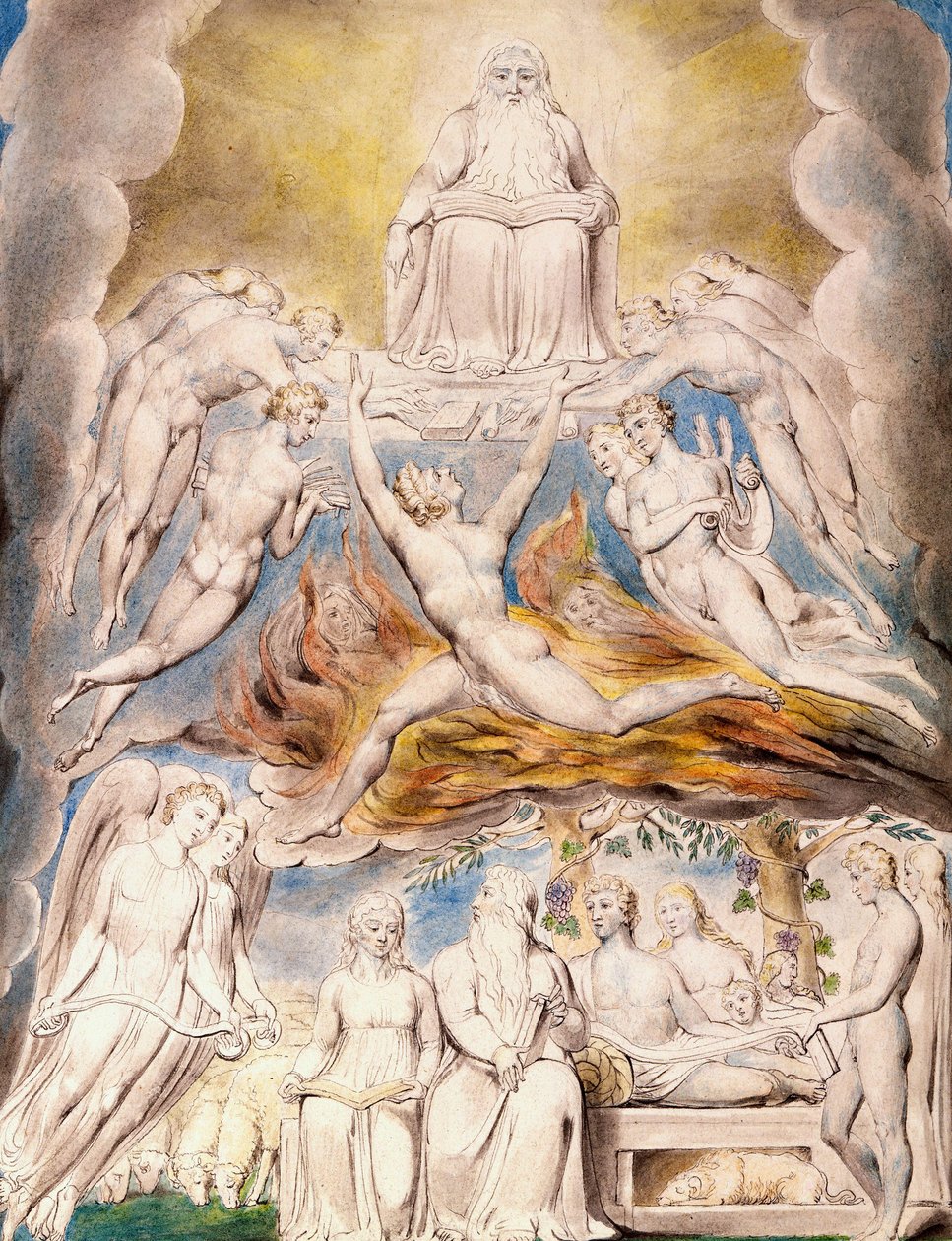 Szatan przed tronem Boga autorstwa William Blake