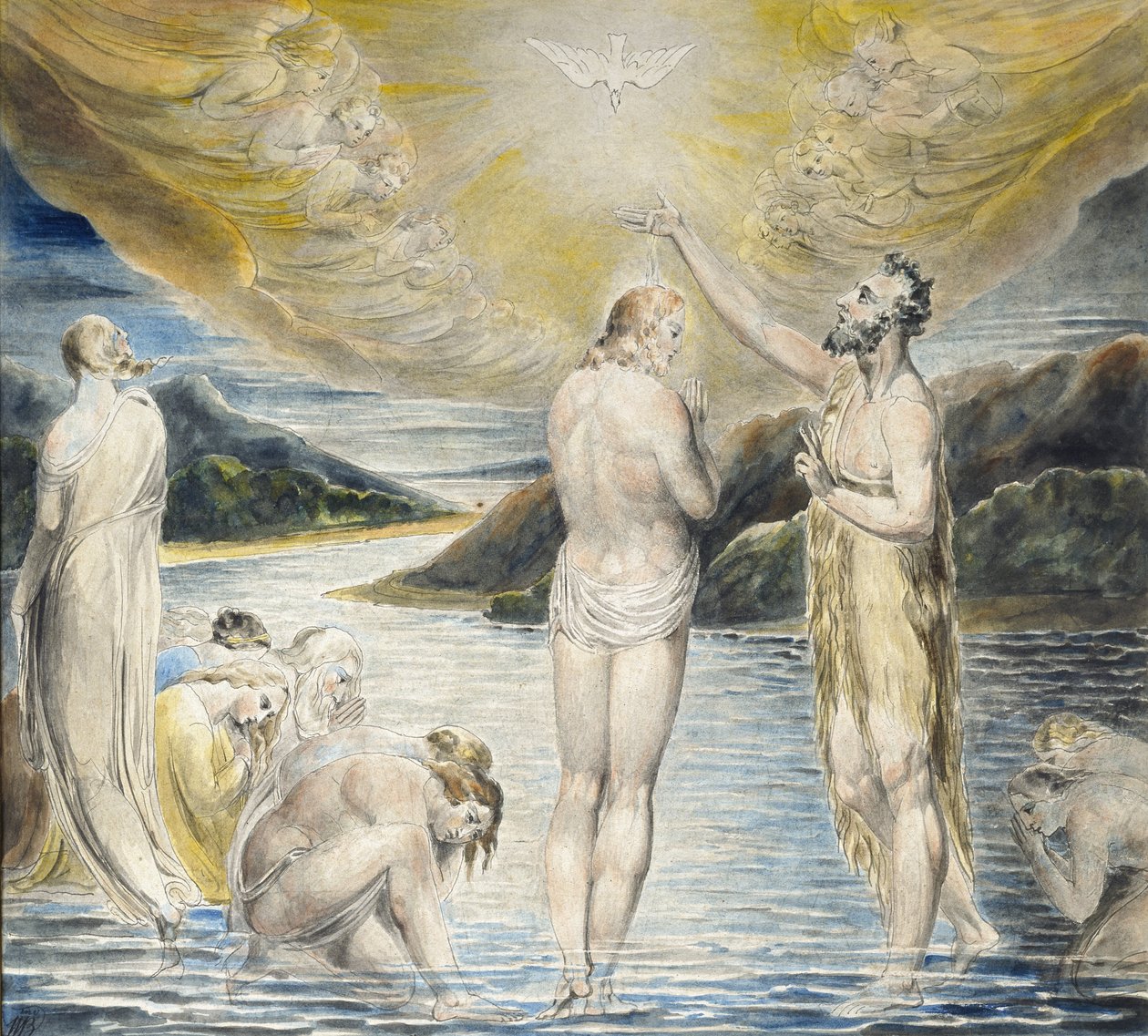 Chrzest Chrystusa, XIX w. autorstwa William Blake
