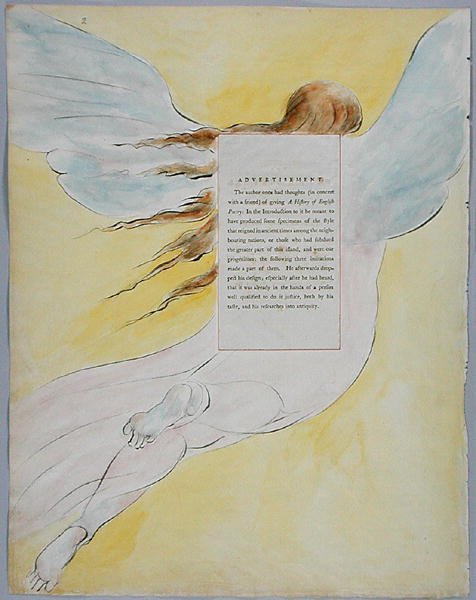 Siostry śmiertelne, projekt 68 z The Poems of Thomas Gray, 1797-98 (toaleta z piórem i atramentem na papierze) autorstwa William Blake