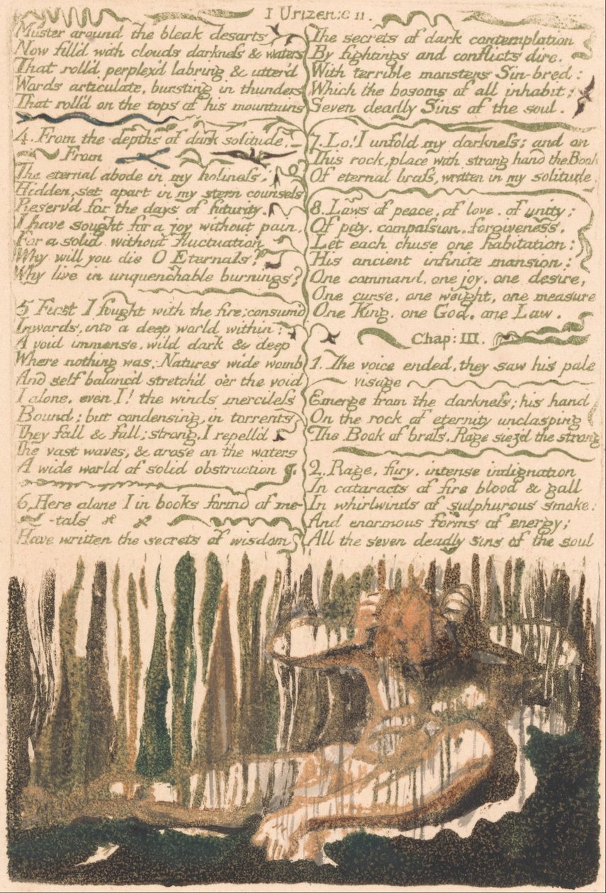 The First Book of Urizen, Plate 4, Muster around the bleak desarts ... . (Bentley 4) autorstwa William Blake