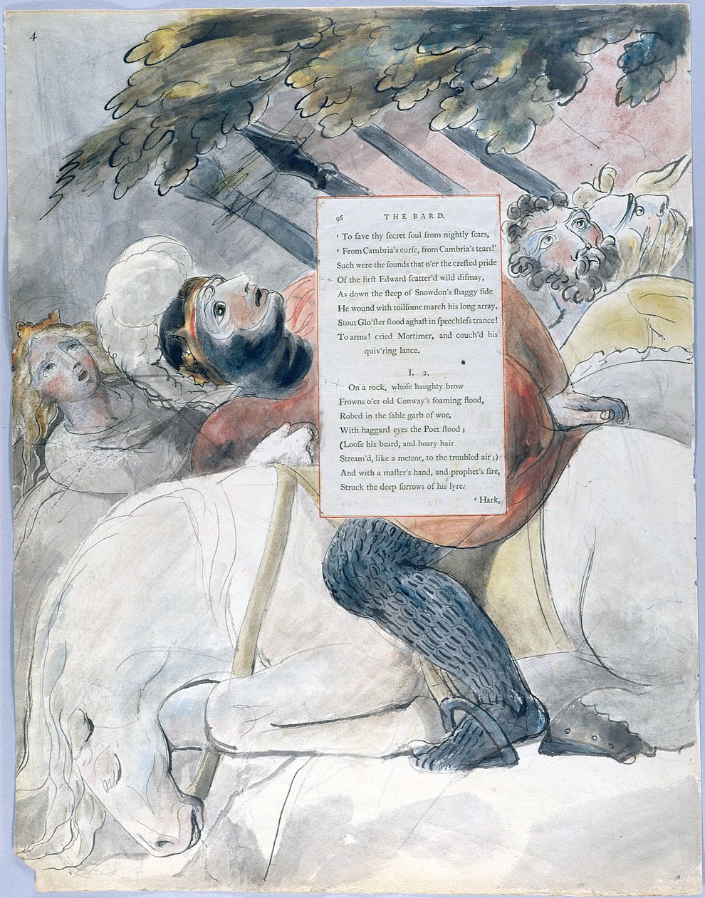 Wiersze Thomasa Graya, projekt 56 The Bard 04 autorstwa William Blake