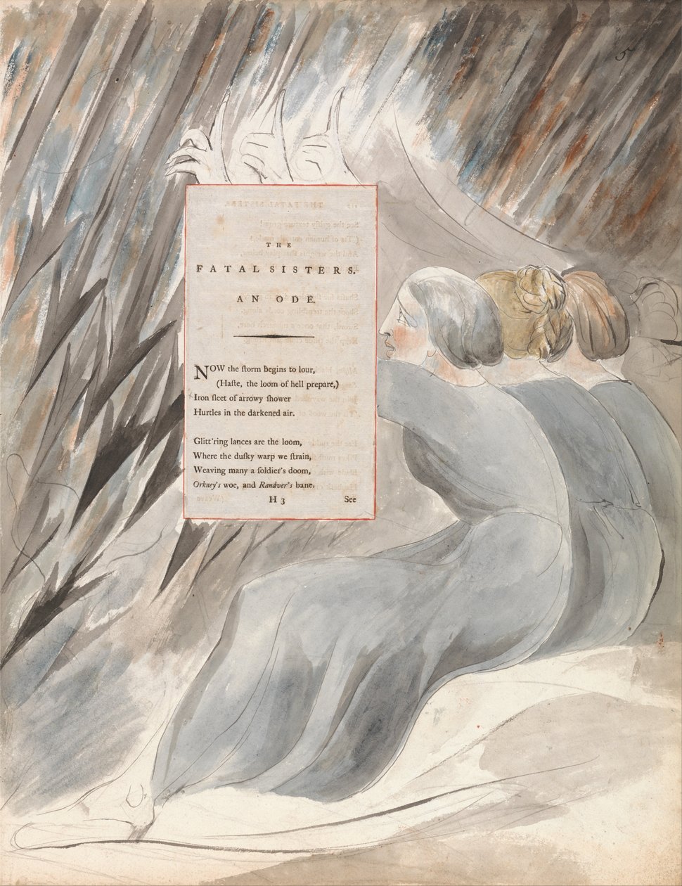 Wiersze Thomasa Graya, projekt 71, The Fatal Sisters. autorstwa William Blake