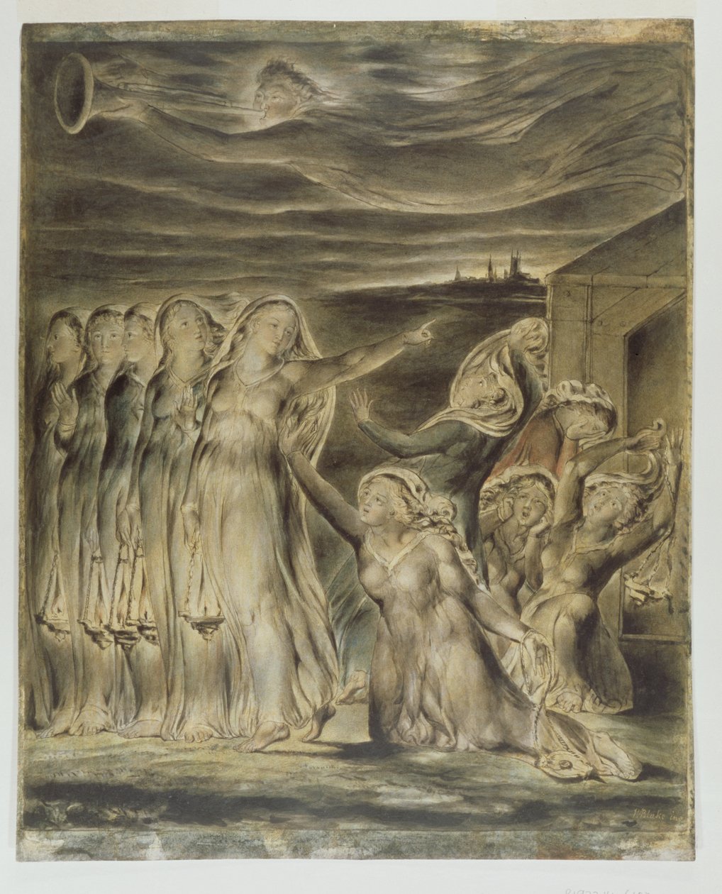 Panny mądre i głupie, ok. 1822 (wc i pióro na papierze) autorstwa William Blake
