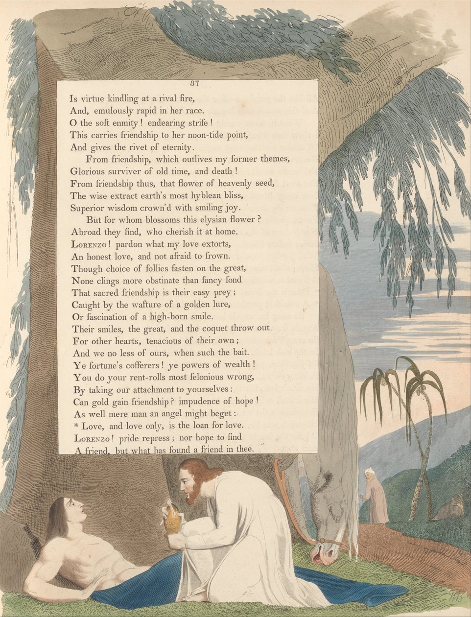 Młode Nocne Myśli, Strona 37, Miłość i tylko miłość to pożyczka na miłość autorstwa William Blake