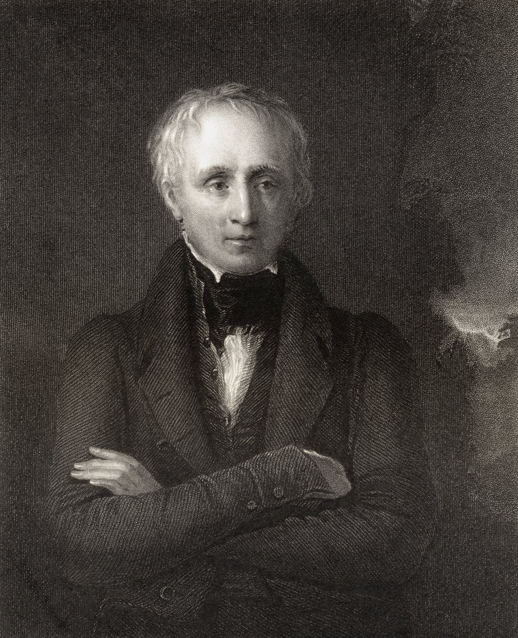 William Wordsworth, rytowany przez Johna Cochrana (1821-65), z "National Portrait Gallery, tom IV", wyd. ok. 1835 r. autorstwa William Boxall