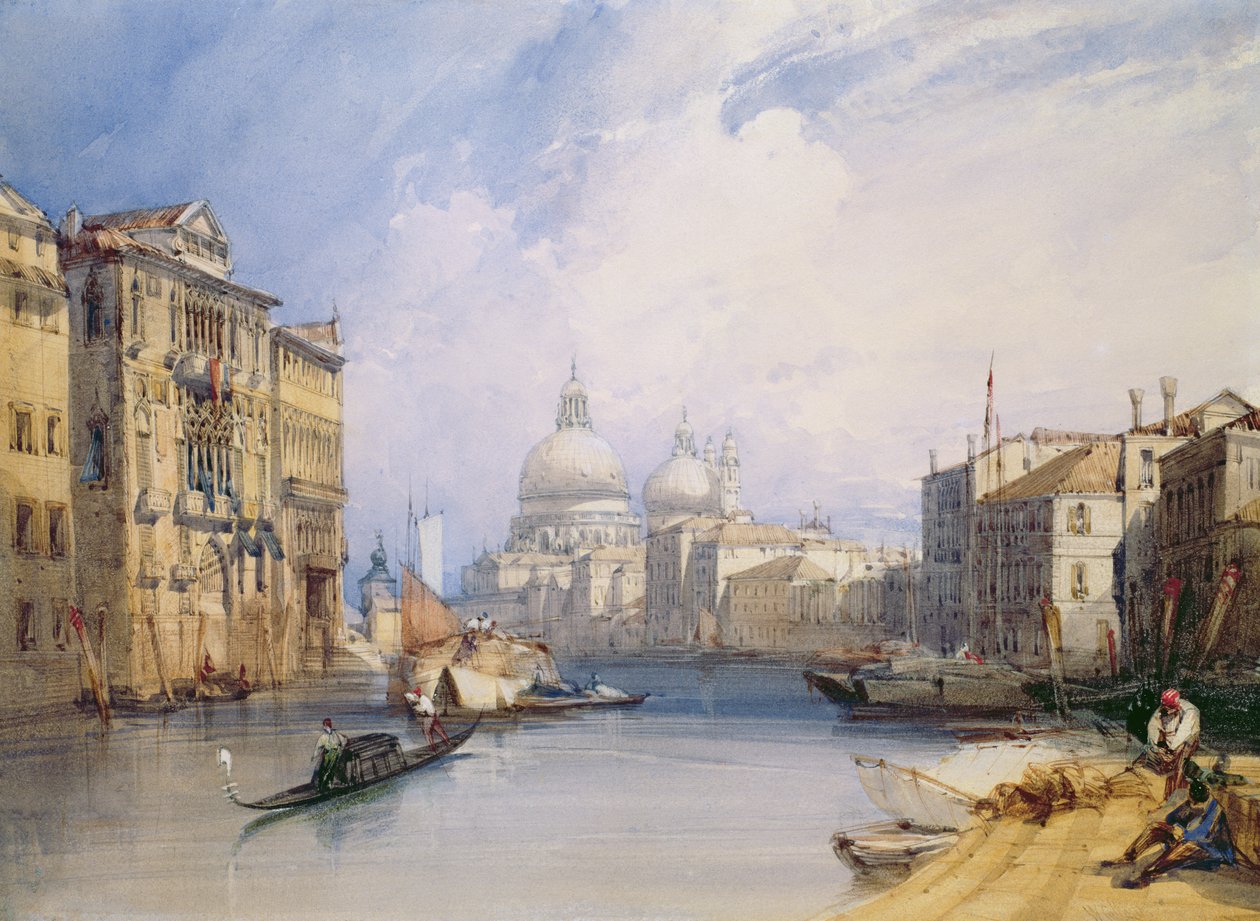 Wielki Kanał, Wenecja, 1879 (wc, akwarela, piórko i tusz na papierze) autorstwa William Callow