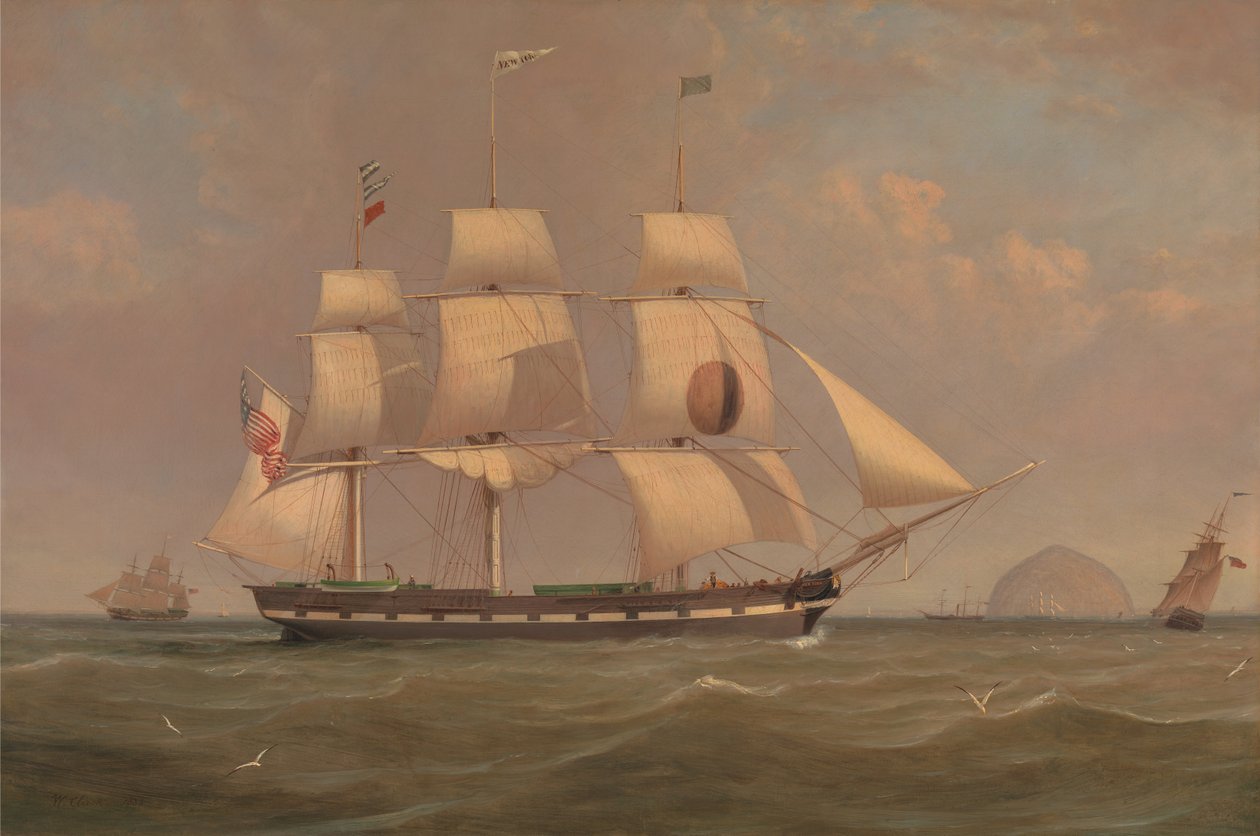 Pakiet Black Ball Line Statek New York off Ailsa Craig autorstwa William Clark