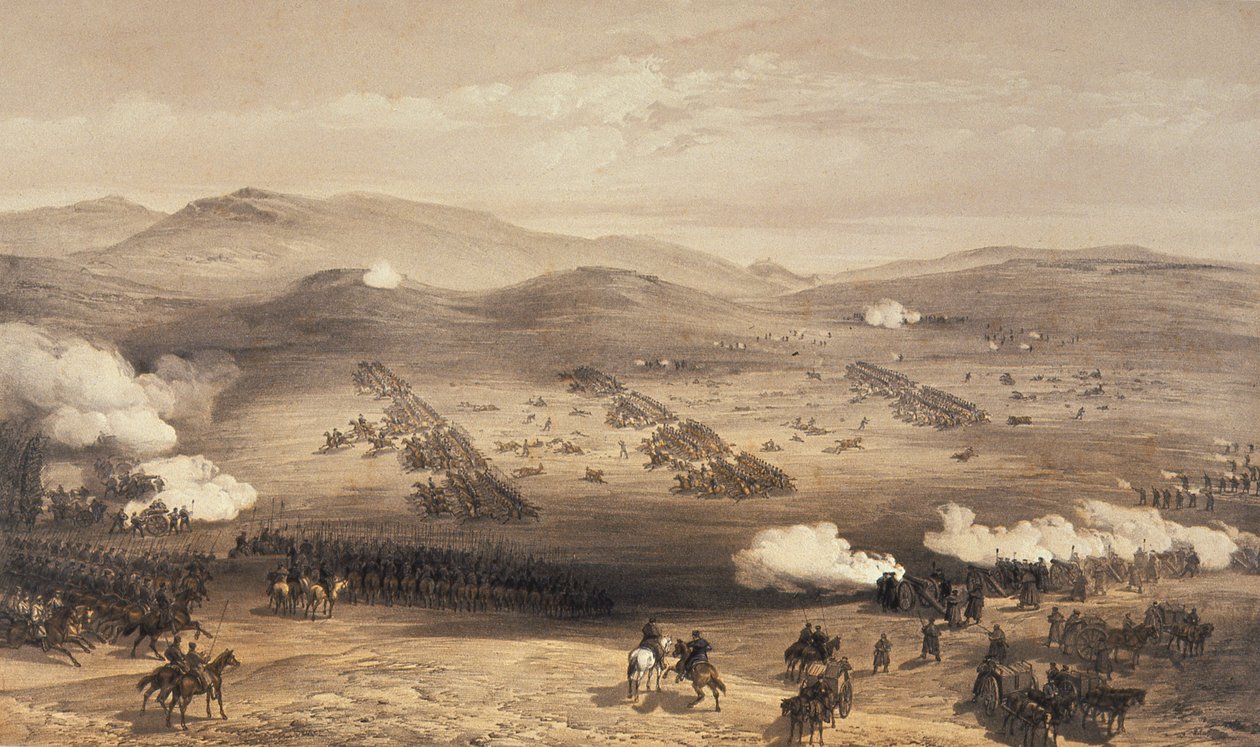 Szarża lekkiej brygady pod dowództwem generała dywizji hrabiego Cardigan, 1855 r. autorstwa William Crimea Simpson