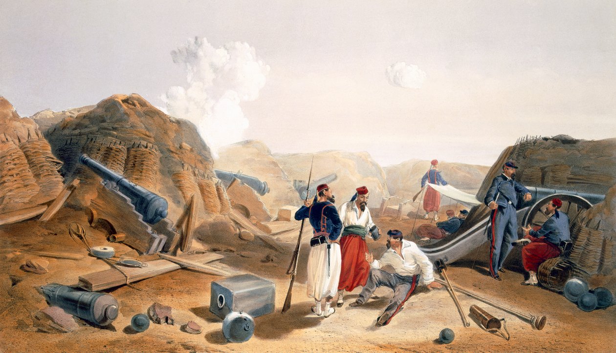 Wnętrze Mamelon Vert, płyta z filmu „Siedziba wojny na wschodzie”, wyd. autor: Paul und Dominic Colnaghi und Co., 1856 autorstwa William Crimea Simpson