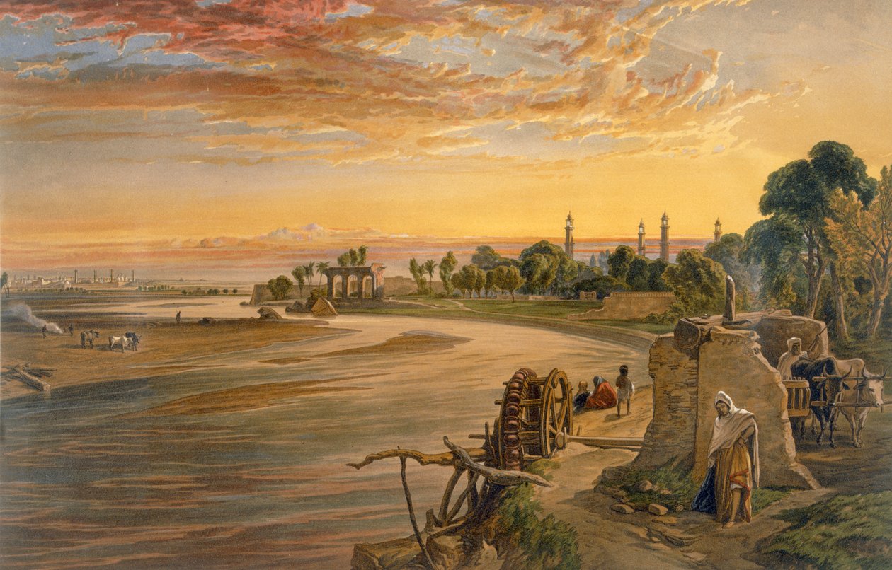 Rzeka Ravee, z „Indie Ancient and Modern”, 1867 autorstwa William Crimea Simpson