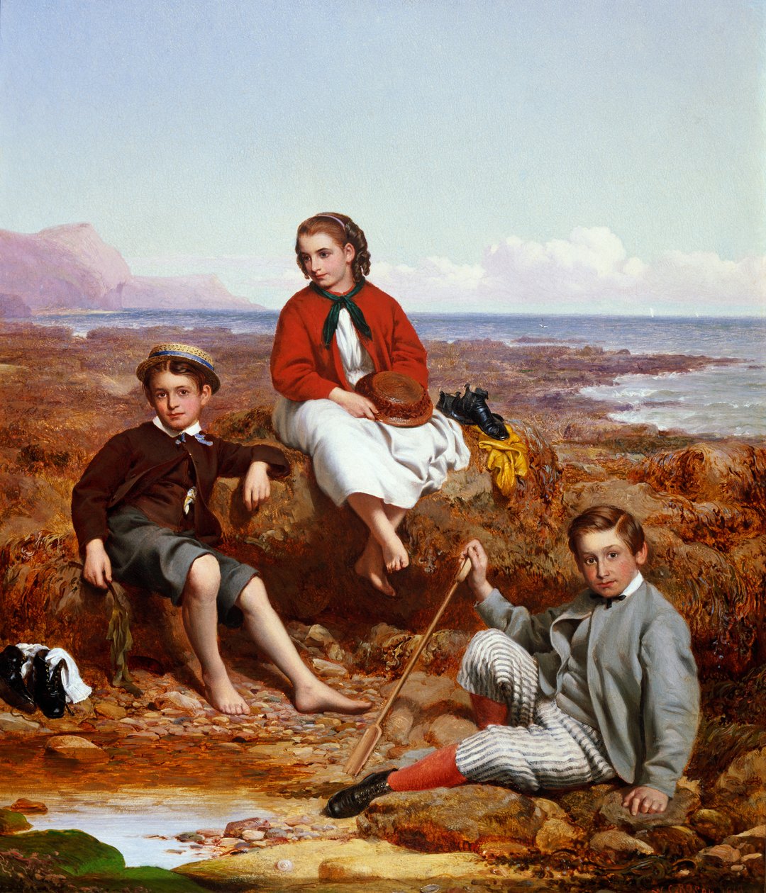 Florencja, Arthur i Charles Moore na brzegu morza, 1868 autorstwa William Crosby