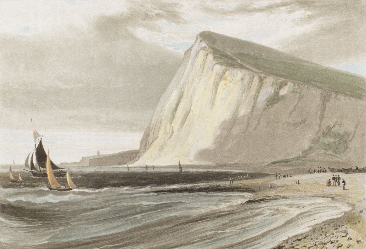 Dover, z Urwiska Szekspira, z „Podróży po Wielkiej Brytanii podjęta między latami 1814 i 1825” opublikowanej w 1823 r. (akwatinta) autorstwa William Daniell