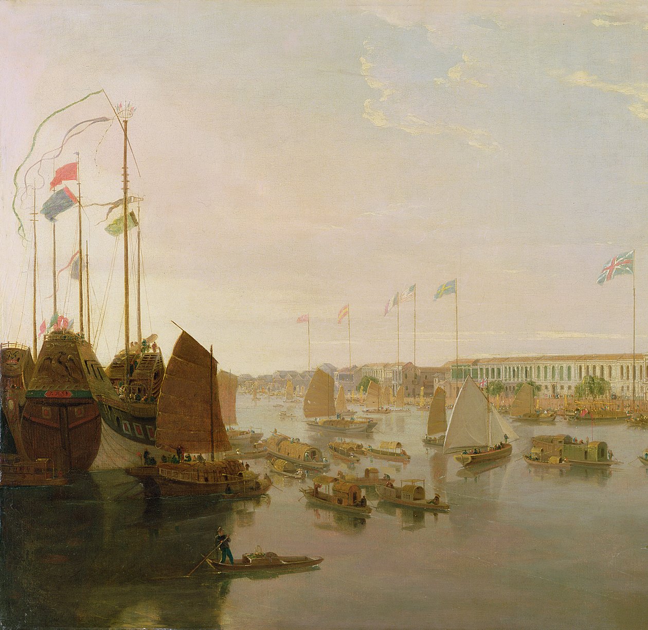 Fabryki europejskie, Kanton, 1806 olej na płótnie detal 213854 autorstwa William Daniell