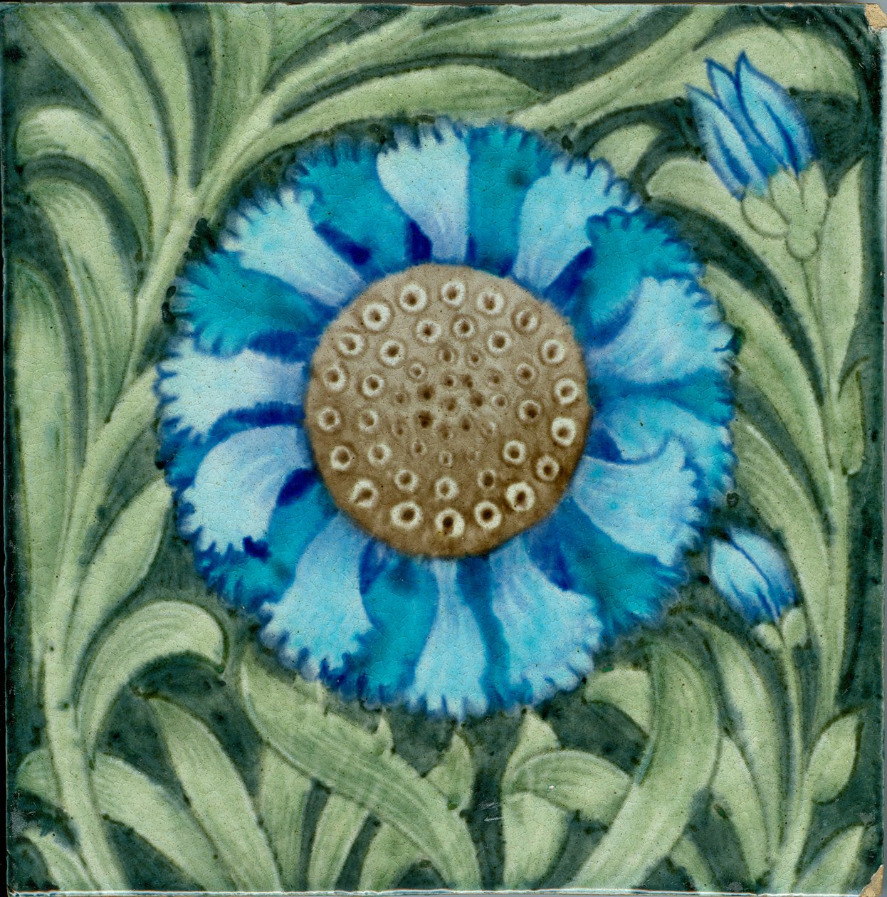 Dachówka ze wzorem Marlborough (ceramiczna) autorstwa William de Morgan