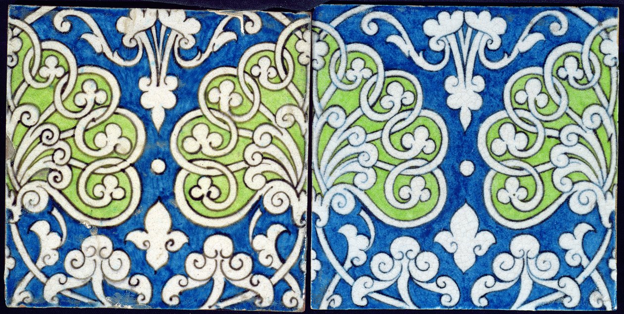 Płytki z wzorem w stylu perskim (ceramiczne) autorstwa William de Morgan