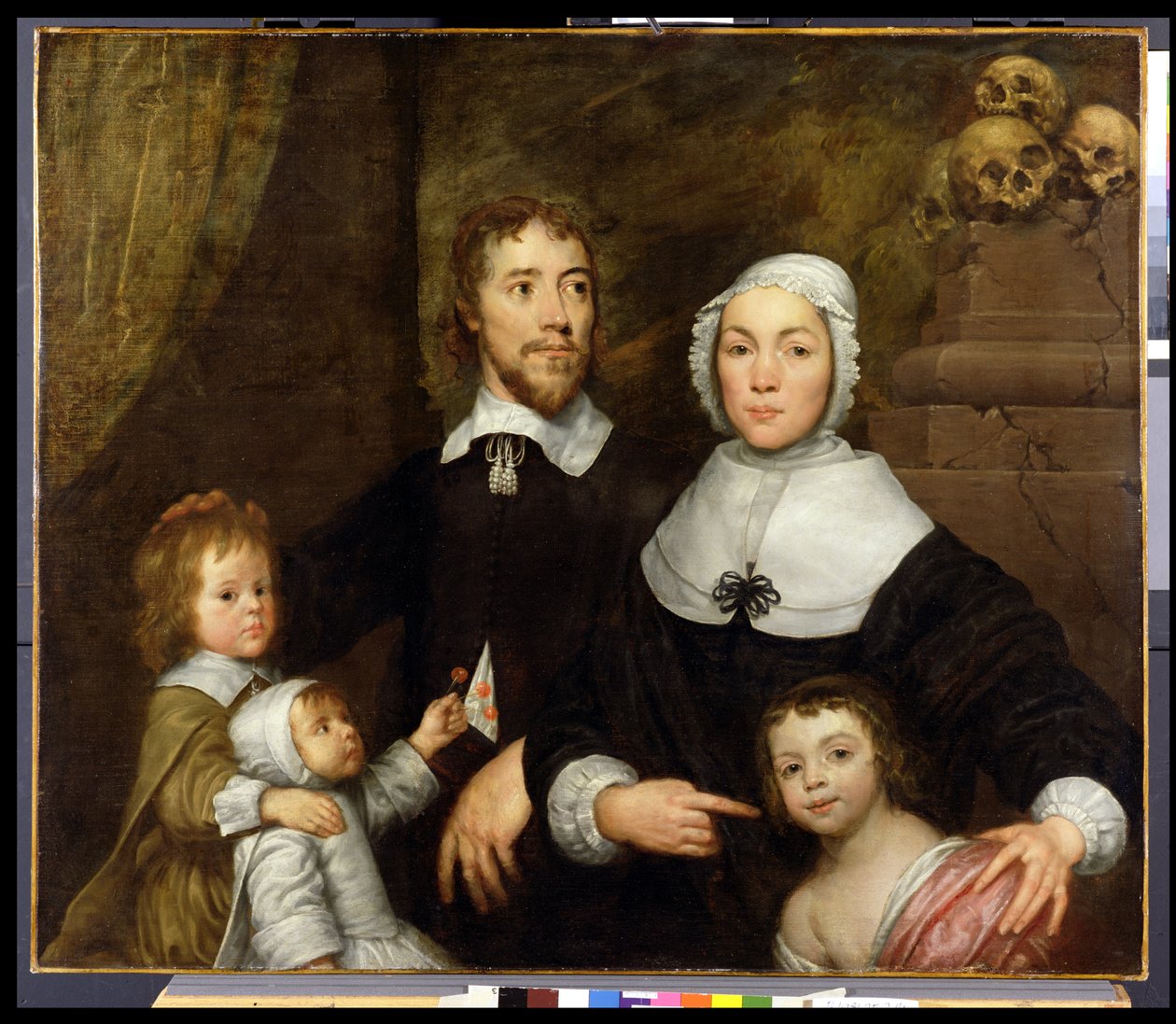 Portret rodziny, prawdopodobnie Richarda Streatfeilda, ok. 1645 r. autorstwa William Dobson
