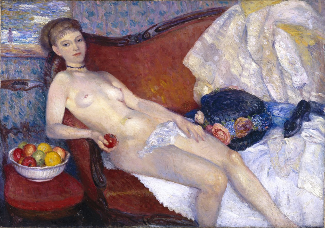 Nago z Apple autorstwa William James Glackens