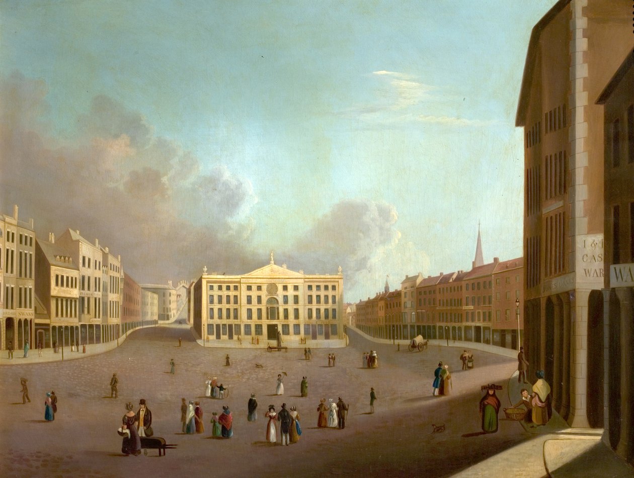 Rynek w Nottingham, c.1827 autorstwa William Goodacre