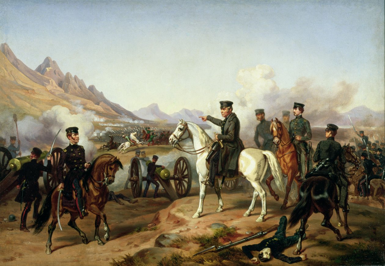 Generał Zachary Taylor w bitwie pod Buena Vista w 1847 r. autorstwa William Henry Powell