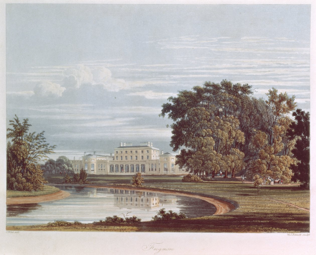 Frogmore, Windsor z Pynes Royal Residences, 1818 (akwatinta) autorstwa William Henry Pyne