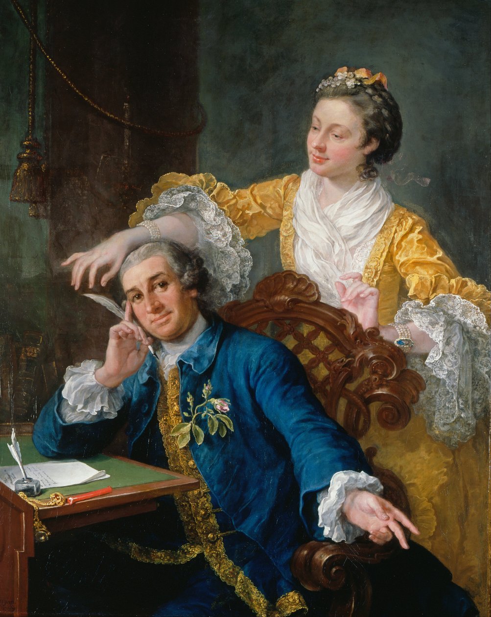 David Garrick (1717-79) z żoną Evą-Marią Veigel, La Violette lub Violetti (1725 autorstwa William Hogarth