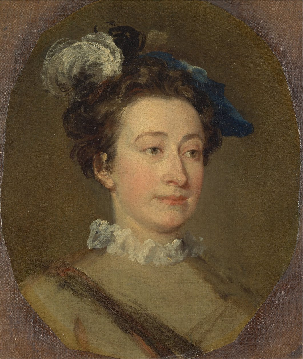 Dziewczyna w kapeluszu z pióropuszem autorstwa William Hogarth