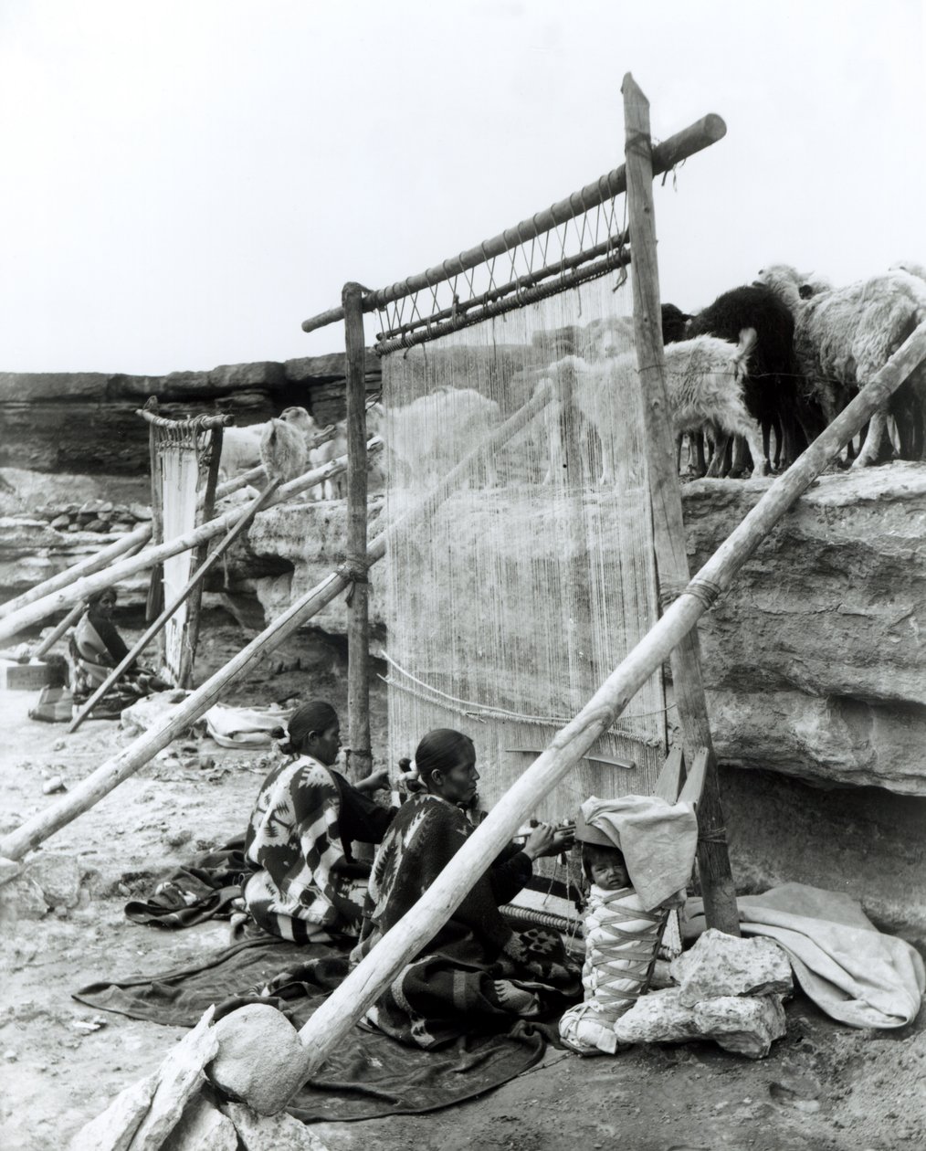 Tkacze Navajo, ok. 1914 autorstwa William Carpenter
