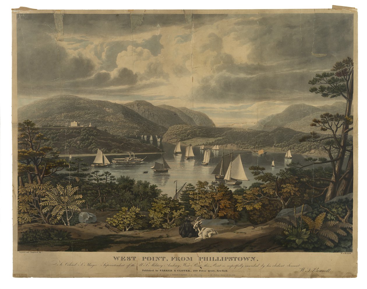 West Point, z Phillipstown, bez daty autorstwa William James Bennett