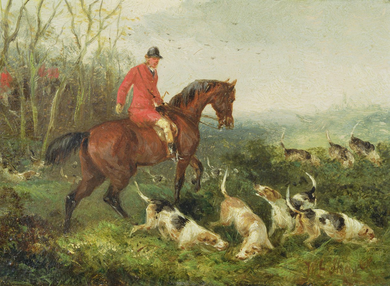 Foxhunting: At Cover (olej na tartaku) autorstwa William Joseph Shayer