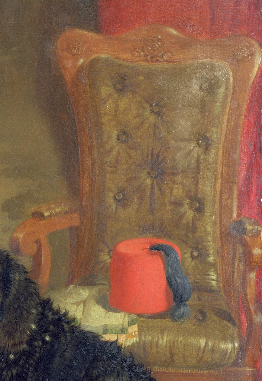 Przy jego krześle mistrzów, 1850 (panel) (detal z 77804) autorstwa William Malbon