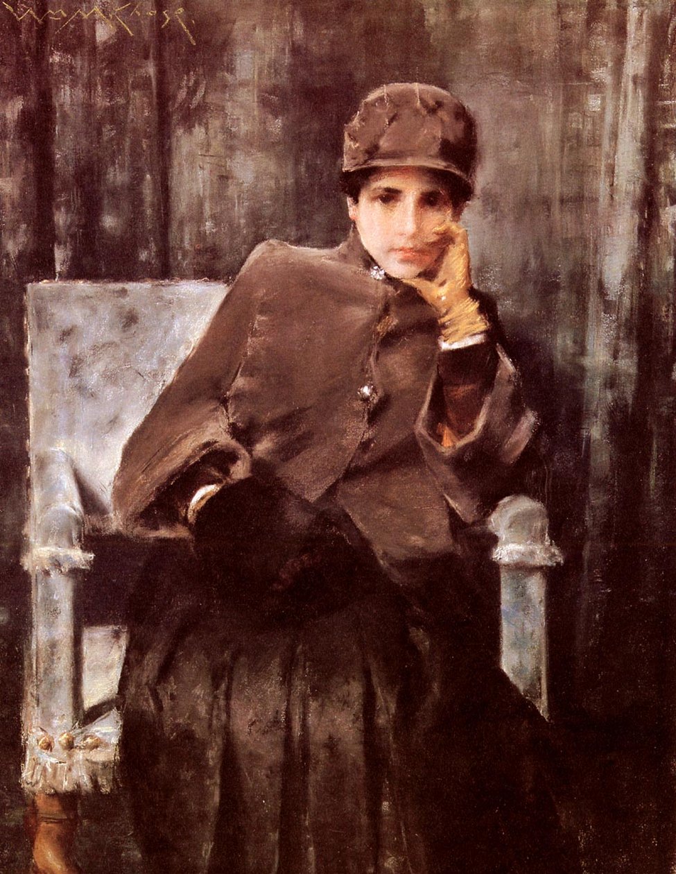 Medytacja angielski: Portret żony artysty autorstwa William Merritt Chase