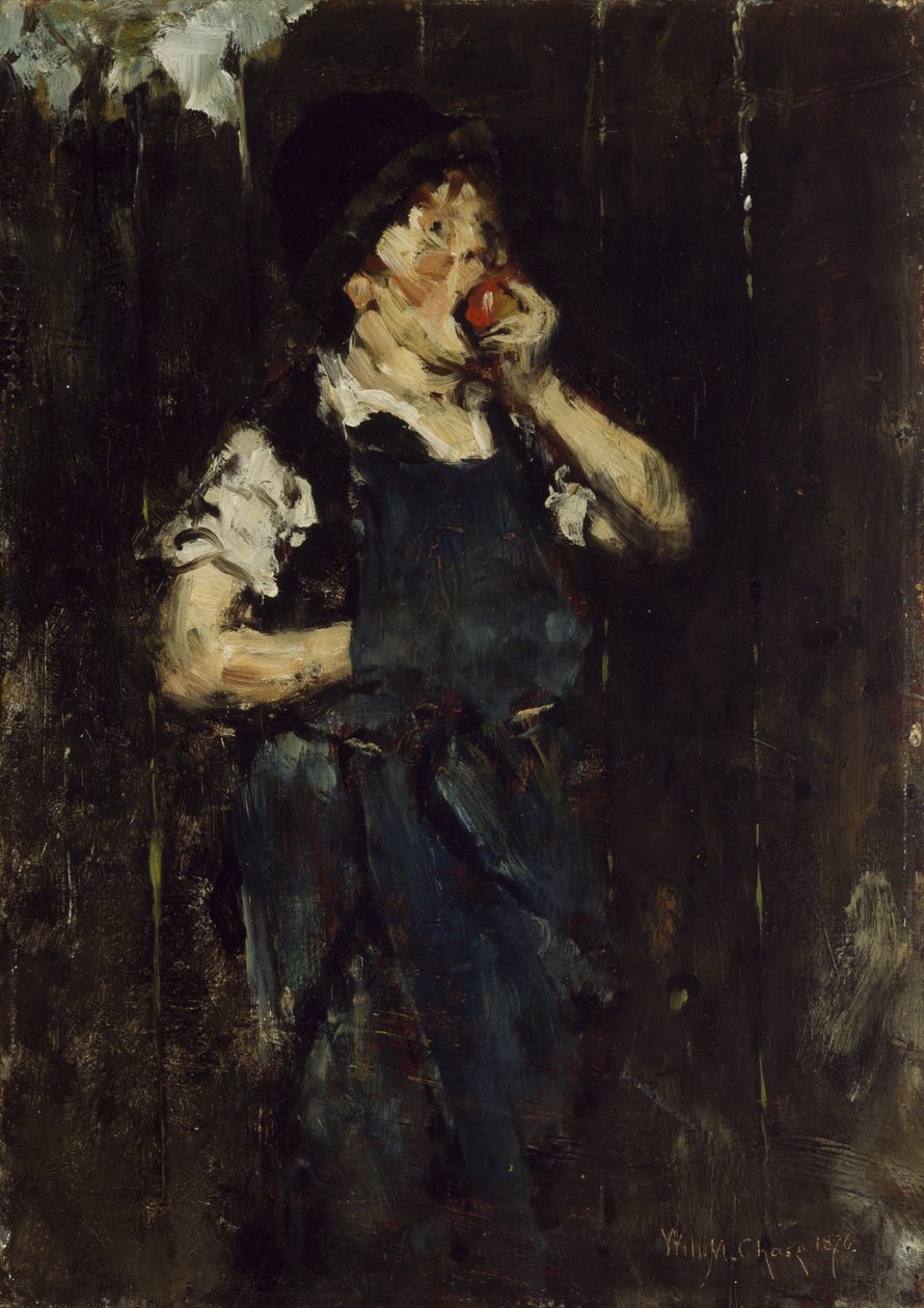 Uczeń (chłopiec z jabłkiem), 1876 autorstwa William Merritt Chase