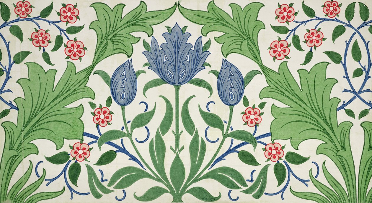 Kwiatowy wzór tapety autorstwa William Morris