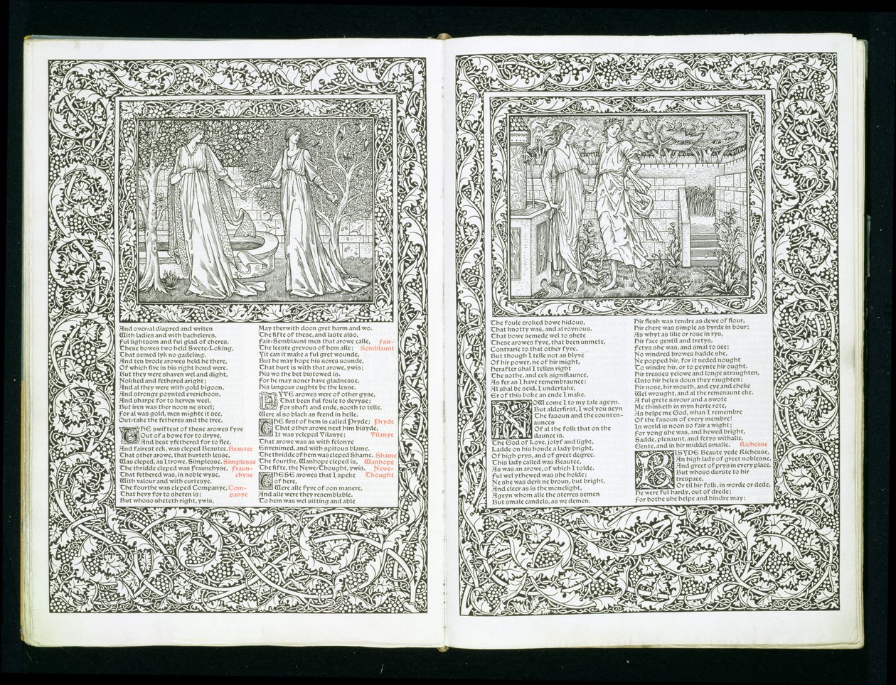The "Kelmscott Chaucer", opublikowane w 1896 r. przez Kelmscott Press autorstwa William Morris