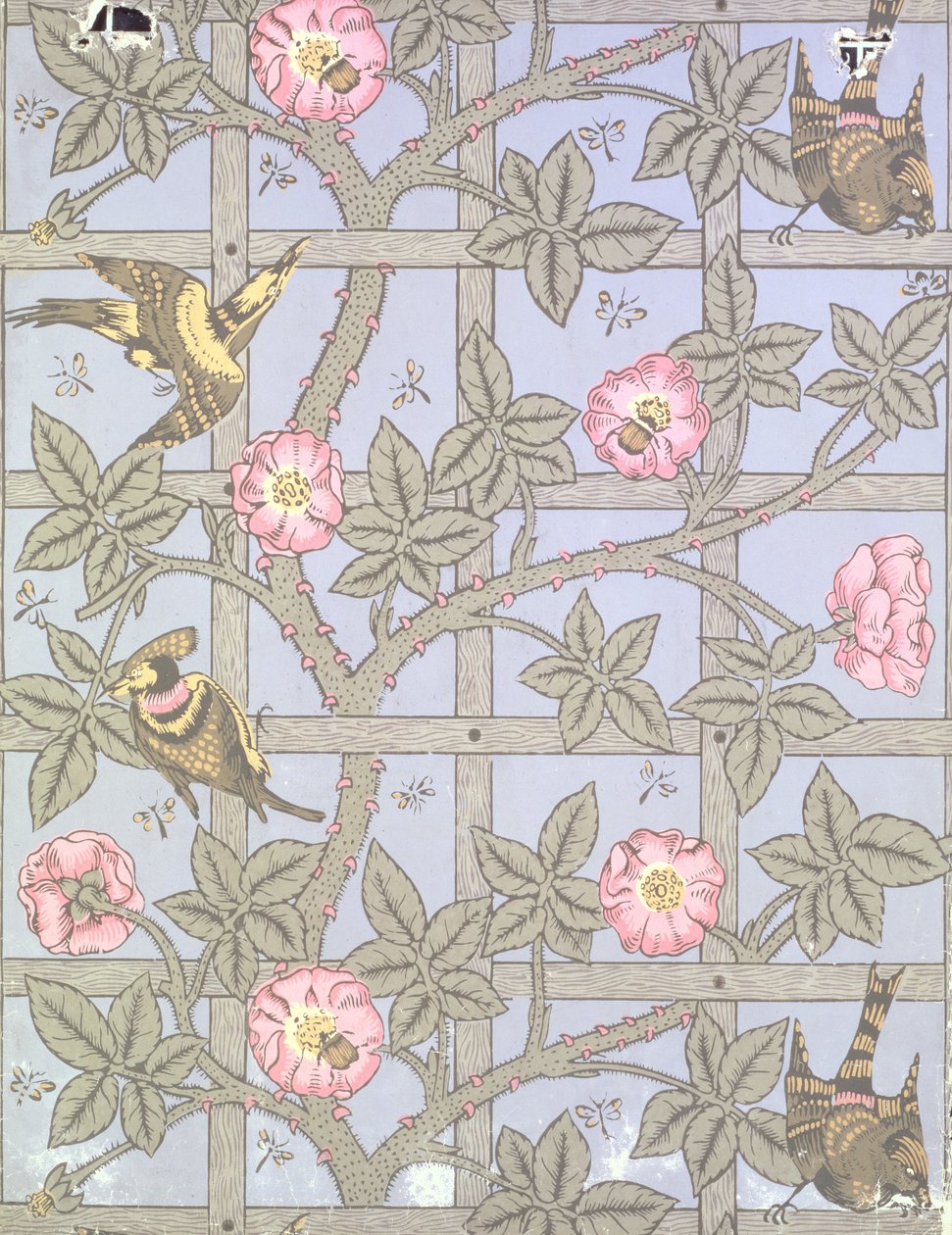 Projekt tapety „Krata”, 1864 r. autorstwa William Morris