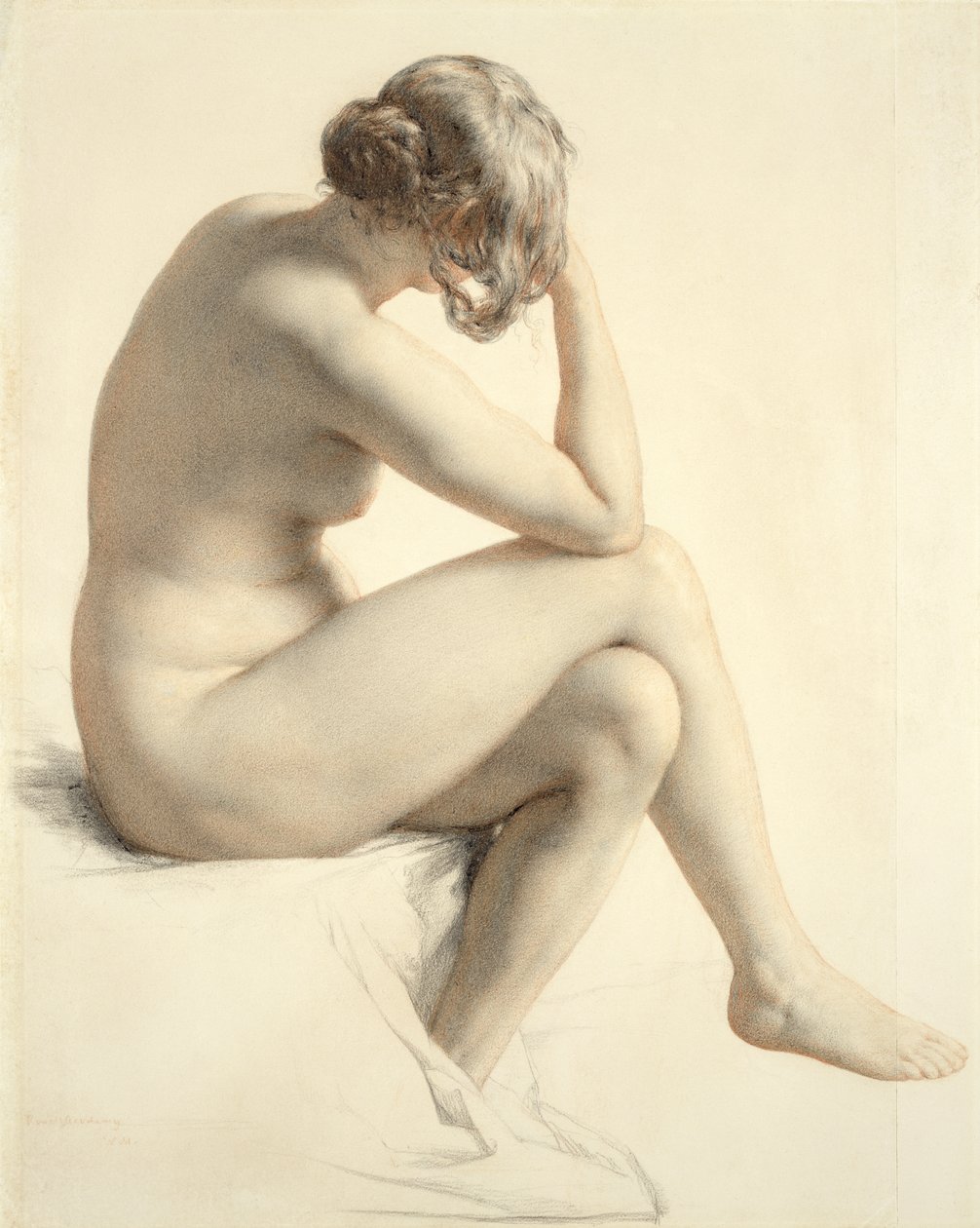 Life Study (pastel i ołówek na papierze) autorstwa William Mulready