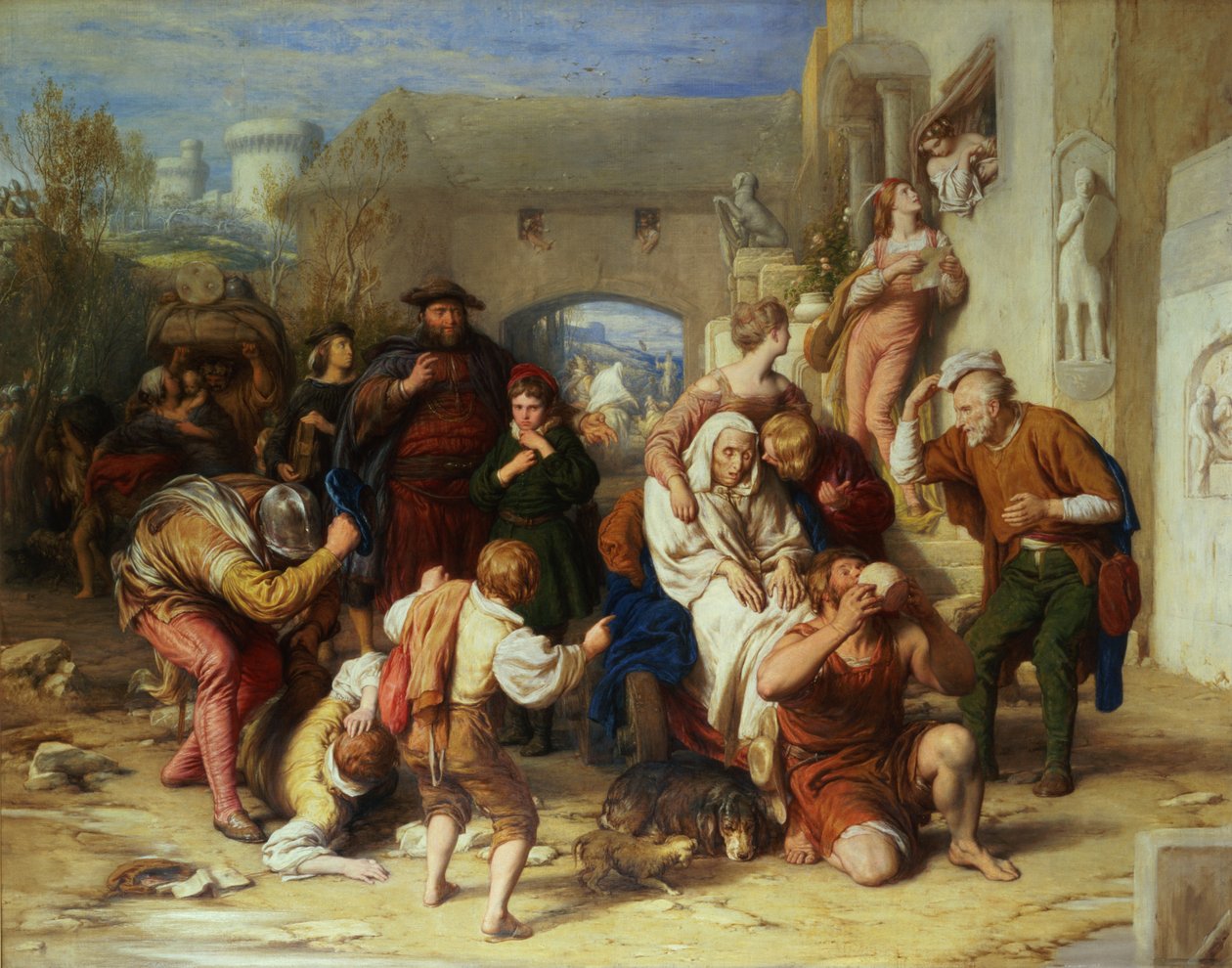 Siedem wieków człowieka, 1835-8 (olej) autorstwa William Mulready