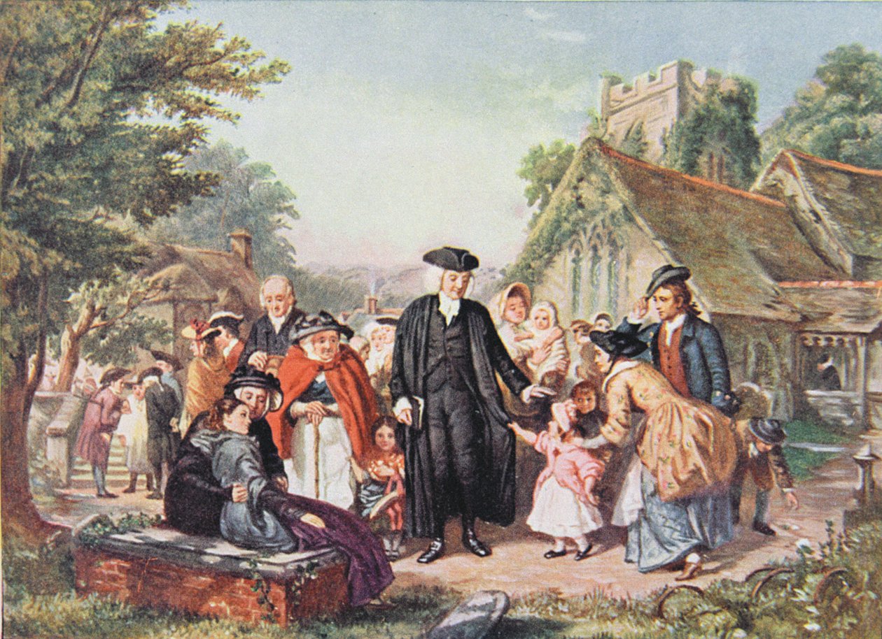 Duchowny wiejski, ilustracja z „Życie wielkich ludzi opowiedziane przez wielkich ludzi”, pod redakcją Richarda Wilsona, ok. 1920 r. autorstwa William Powell Frith