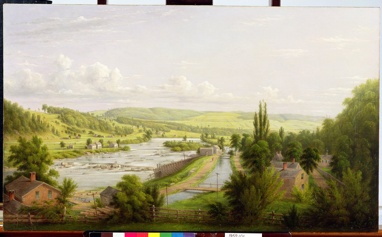 Rzeka Mohawk w Little Falls, Nowy Jork, 1892 autorstwa William Rickarby Miller