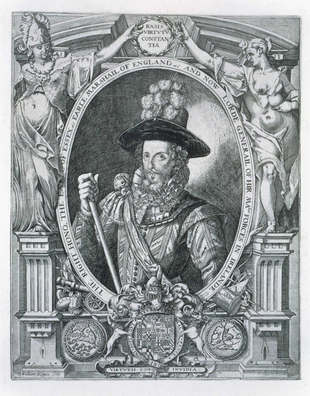 Portret Roberta Devereux (1566-1601), 2. hrabiego Essex, upamiętniający jego Lorda Porucznika Irlandii, 1599 autorstwa William Rogers