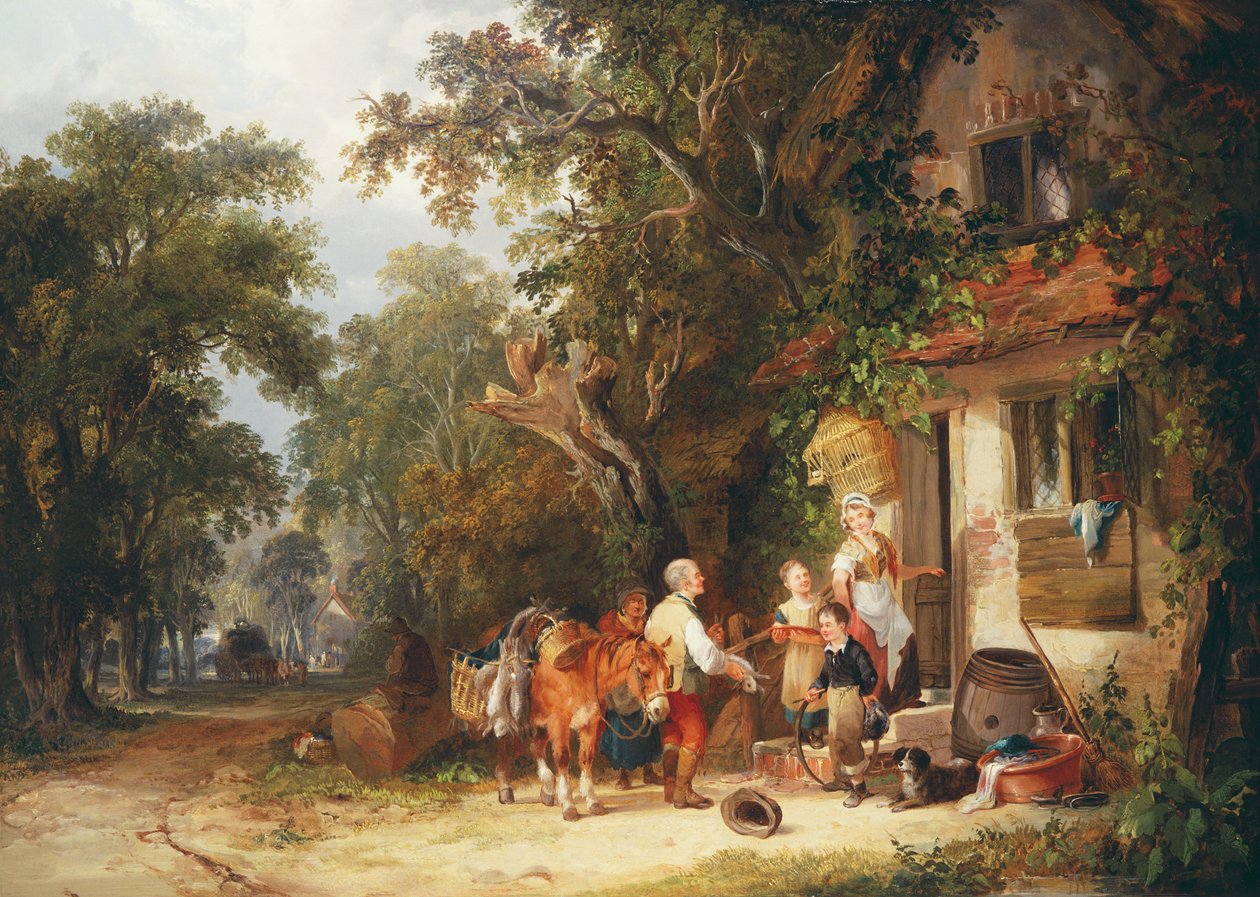 Sprzedawca królików, 1853 autorstwa William Snr. Shayer